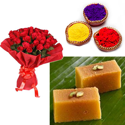 "Flowers, Sweets N Holi - code05 - Click here to View more details about this Product